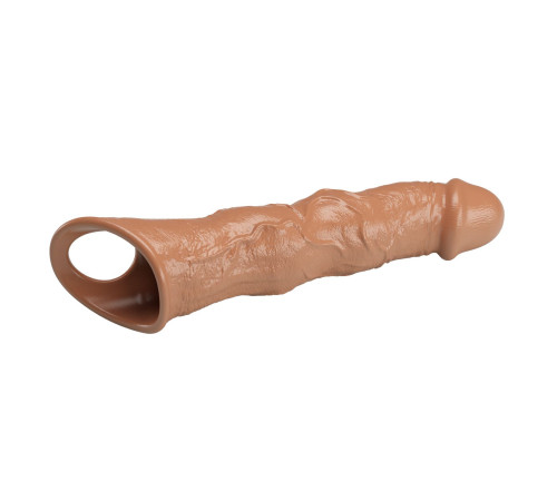 Карамельный фаллоудлинитель с 3 вставками - 28 см.