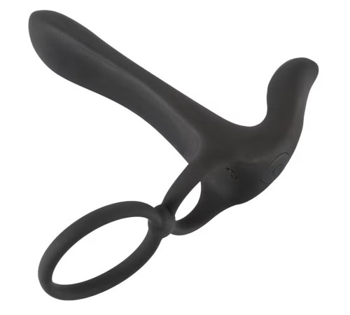 Черная насадка на член с вибрацией Couple’s Vibrator