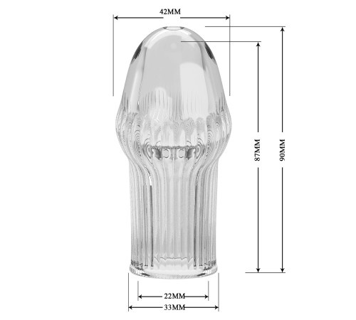 Прозрачная насадка на пенис Huel - 9 см.