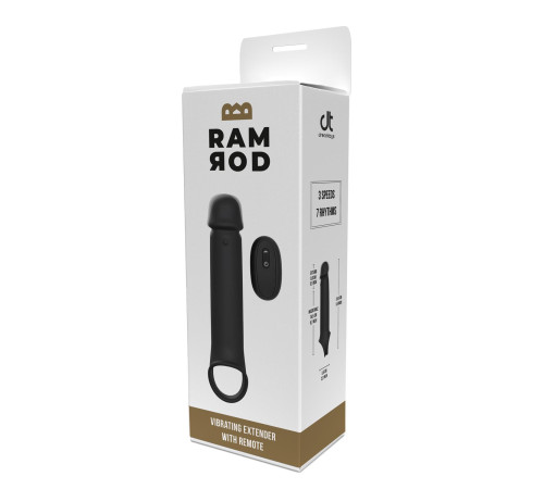 Черная насадка-удлинитель с вибрацией Vibrating Extender With Remote