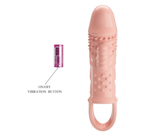 Телесная насадка с вибрацией Cecelia - 18,5 см.