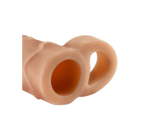 Телесная насадка с кольцом Perfect 2  Extension with Ball Strap - 19 см.