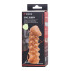 Заказать Телесная закрытая насадка с шариками Cock Sleeve 010 Size L - 17,6 см.
