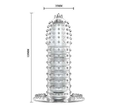 Закрытая прозрачная насадка Crystal sleeve - 12 см. Закрытая прозрачная насадка Crystal sleeve - 12 см.