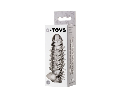 Заказать Насадка на пенис TOYFA A-Toys с вибропулей и шипами - 13,4 см.