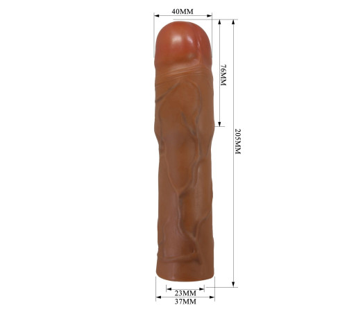 Коричневая насадка на пенис Kylian - 20,5 см. Коричневая насадка на пенис Kylian - 20,5 см.
