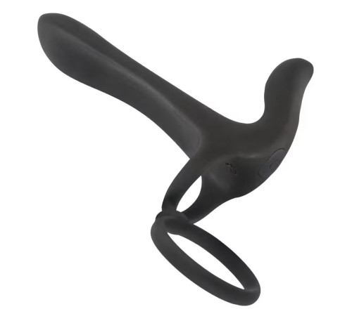 Черная насадка на член с вибрацией Couple’s Vibrator