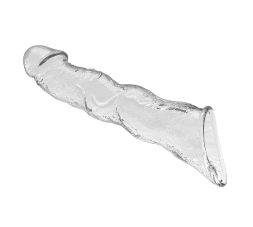Прозрачный фаллоудлинитель с 3 вставками - 28 см.