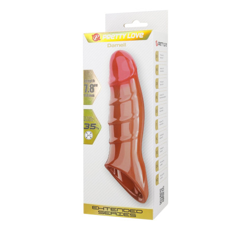 Карамельная удлиняющая насадка на пенис Darnel