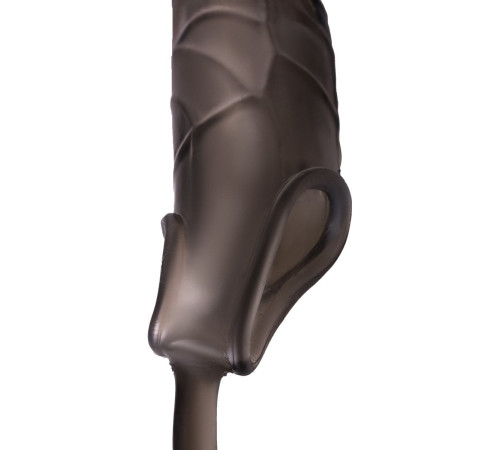 Дымчатая закрытая насадка с подхватом и анальным стимулятором