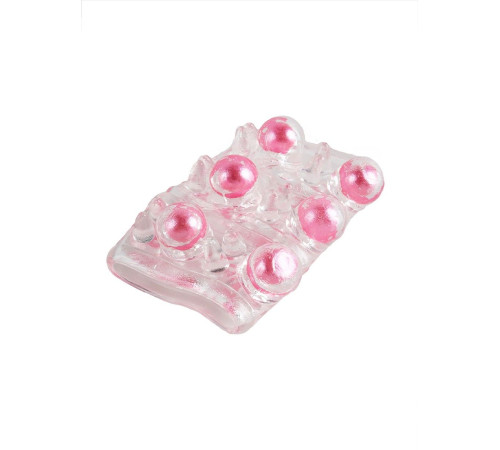 Прозрачная сквозная насадка на пенис с цветными шариками