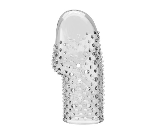 Прозрачная текстурированная насадка на пенис Becks - 8 см.