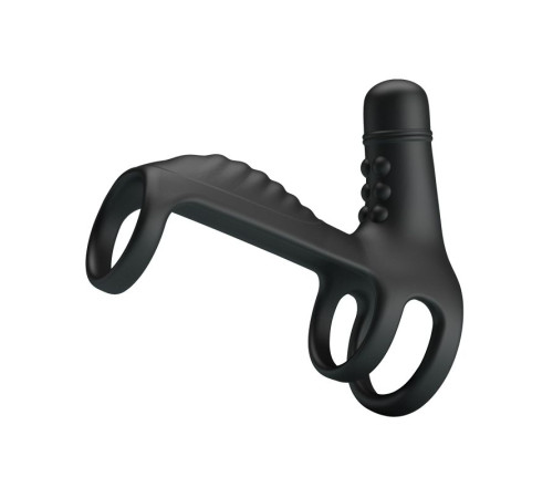 Черная вибронасадка на пенис Vibrating Penis Sling Черная вибронасадка на пенис Vibrating Penis Sling