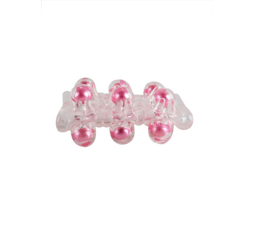 Прозрачная сквозная насадка на пенис с цветными шариками