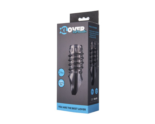 Заказать Открытая дымчатая насадка с точками и рёбрами ToyFa XLover - 11,5 см.