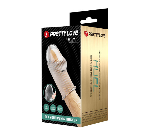 Прозрачная насадка на пенис Huel - 9 см.