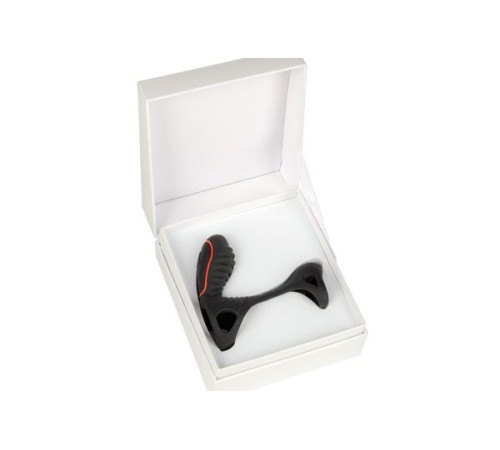 Чёрная насадка на фаллос Gladiator + LRS  с трехкнопочным пультом управления