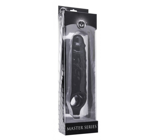 Чёрная увеличивающая насадка на член Mamba Cock Sheath Packaged - 16,5 см.