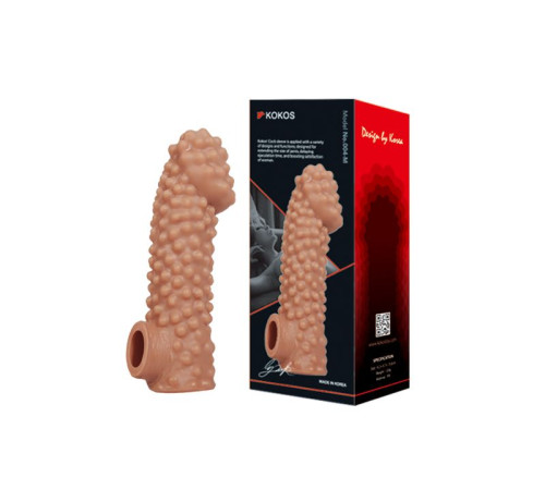 Насадка на фаллос с бугорками Cock Sleeve 004 Size L - 17,6 см.