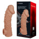 Заказать Телесная насадка на фаллос с отверстием для мошонки Cock Sleeve 002 Size M - 15,6 см.