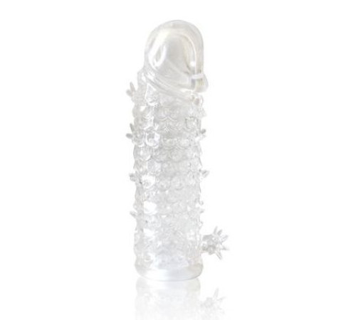 Закрытая прозрачная рельефная насадка Crystal sleeve - 13 см. Закрытая прозрачная рельефная насадка Crystal sleeve - 13 см.