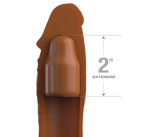 Коричневая насадка на член 2 Silicone X-tension - 20,3 см. Коричневая насадка на член 2 Silicone X-tension - 20,3 см.