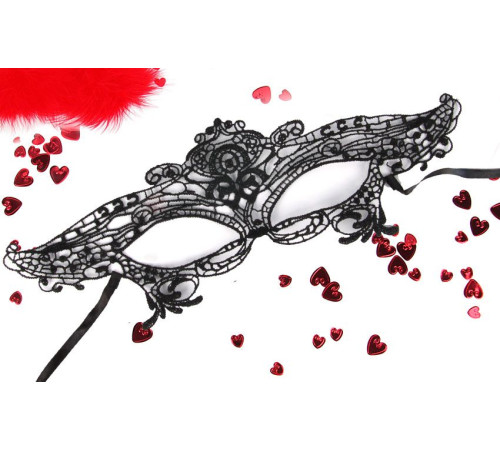 Черная ажурная текстильная маска Джулия