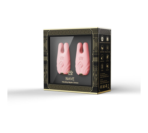 Розовые виброзажимы на соски Nave