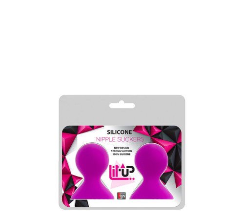 Ярко-розовые помпы для сосков LIT-UP NIPPLE SUCKERS LARGE PINK