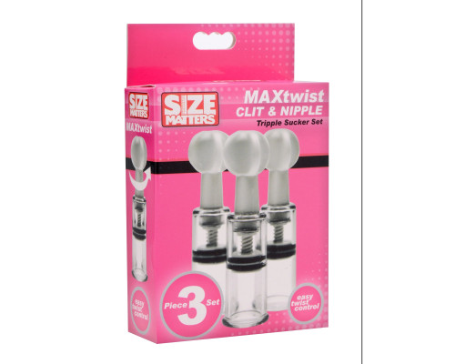 Заказать Набор из 3 помп для клитора и сосков Max Twist Clit and Nipple Triple Sucker Set