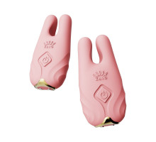 Розовые виброзажимы на соски Nave