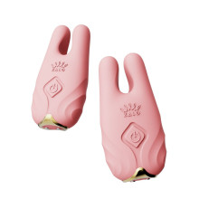 Розовые виброзажимы на соски Nave