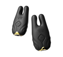 Черные виброзажимы на соски Nave