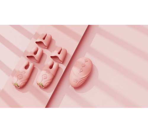 Розовые виброзажимы на соски Nave