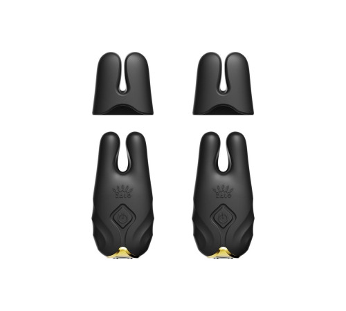 Черные виброзажимы на соски Nave