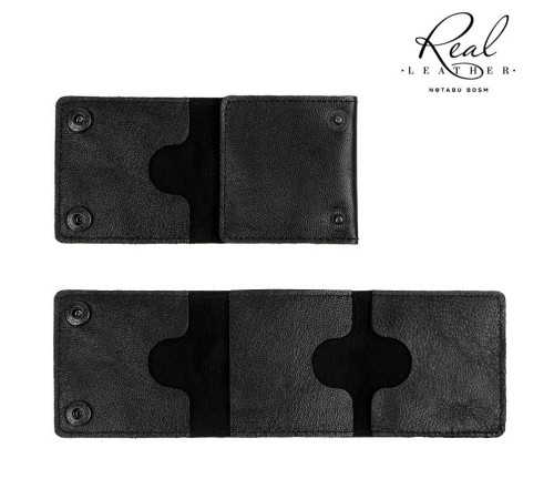 Черный кожаный кондомхолдер Notabu