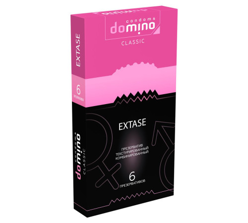 Презервативы с точками и рёбрышками DOMINO Classic Extase - 6 шт.