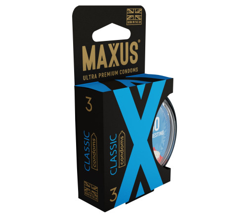 Классические презервативы в пластиковом кейсе MAXUS AIR Classic - 3 шт.