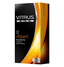 Ребристые презервативы VITALIS PREMIUM ribbed - 12 шт.