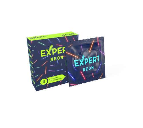 Светящиеся в темноте презервативы Expert Neon - 3 шт.