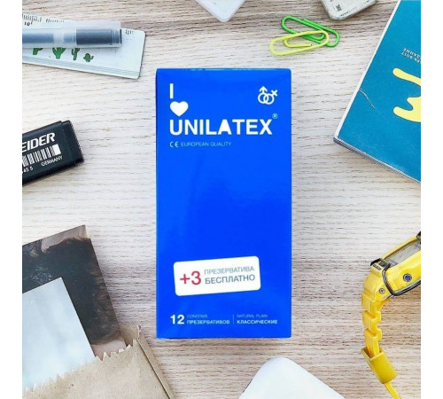 Классические презервативы Unilatex Natural Plain - 12 шт. + 3 шт. в подарок Классические презервативы Unilatex Natural Plain - 12 шт. + 3 шт. в подарок