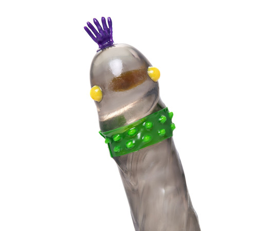 Черный стимулирующий презерватив «Грива мулата» с ароматом яблока - 1 шт.