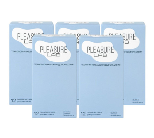 Набор из 5 упаковок ультратонких презервативов Pleasure Lab (по 12 шт.)