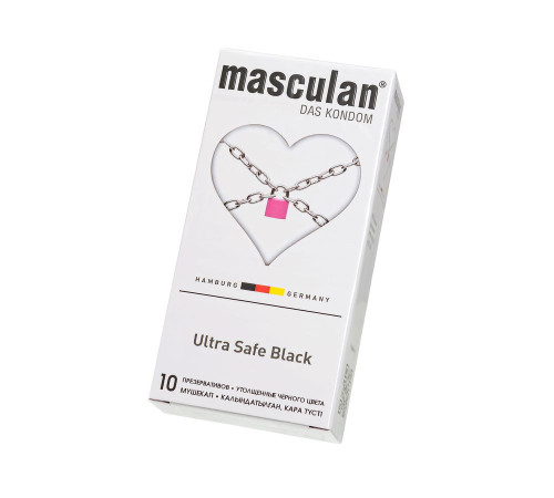 Ультрапрочные презервативы Masculan Ultra Safe Black - 10 шт.