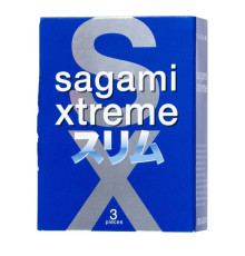 Розовые презервативы Sagami Xtreme Feel Fit 3D - 3 шт.