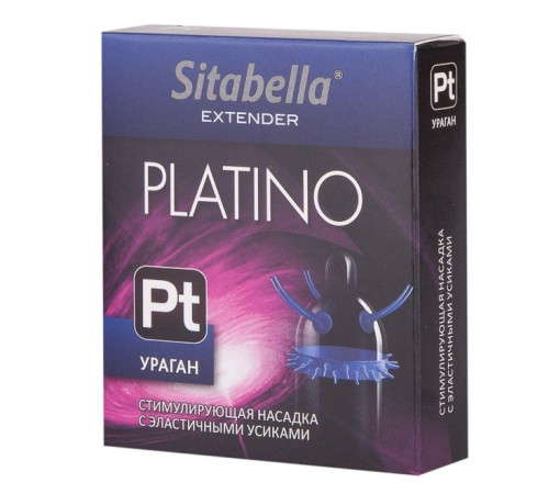 Стимулирующая насадка с усиками и шипиками Platino  Ураган