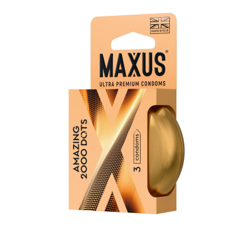 Точечные презервативы MAXUS 2000 Amazing Dots с железным кейсом - 3 шт.