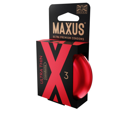 Ультратонкие презервативы в железном кейсе MAXUS Ultra Thin - 3 шт.