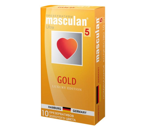 Презервативы Masculan Gold с ароматом ванили - 10 шт.