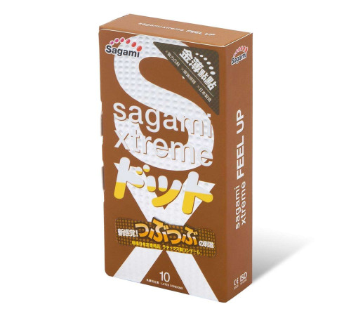 Презервативы Sagami Xtreme Feel Up с точечной текстурой и линиями прилегания - 10 шт. Презервативы Sagami Xtreme Feel Up с точечной текстурой и линиями прилегания - 10 шт.
